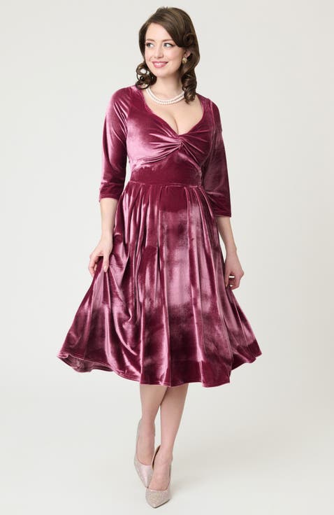 1950s Front Twist Swing Dress