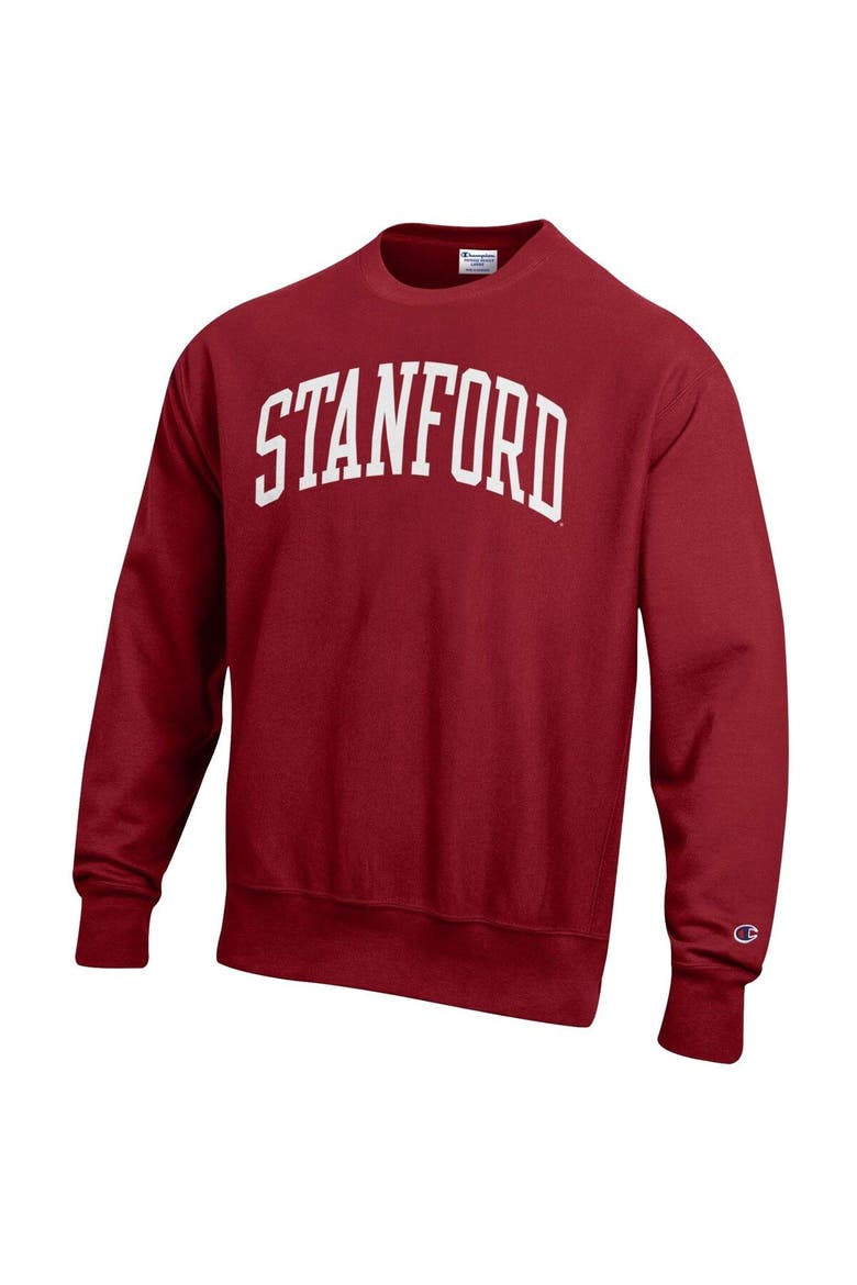 Men's Champion Cardinal Stanford Cardinal Arch Reverse Weave Pullover Sweatshirt, Alternate, color, Cardinal