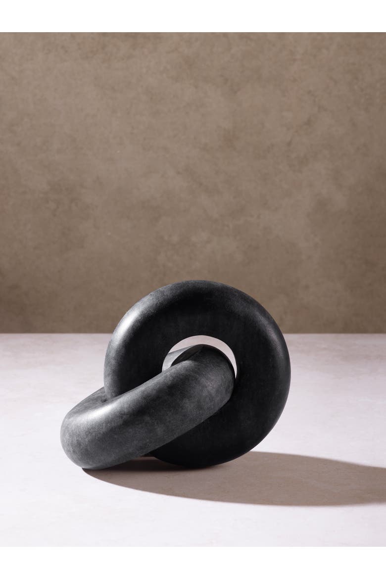Munich Marble Knot Sculpture, Alternate, color, Midnight Black