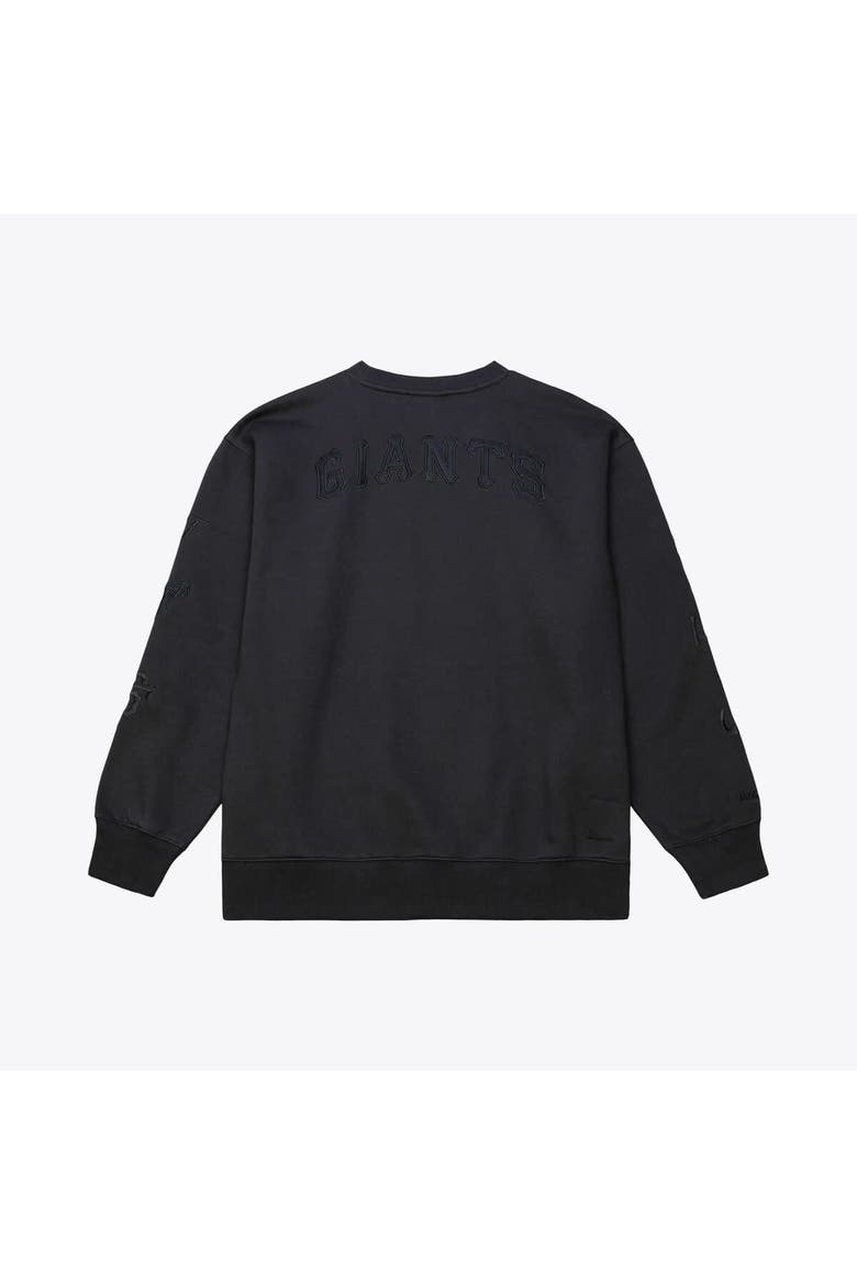 Men's Mitchell & Ness  Black San Francisco Giants Phantom Fleece Crewneck Sweatshirt, Alternate, color, Black