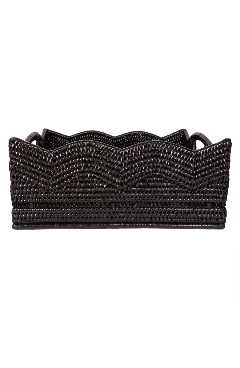 Artifacts Trading Company<sup>™</sup> Artifacts Rattan Scallop Collection Shelf Basket, Alternate, color, Tudor Black
