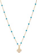 Argento Vivo Sterling Silver Enamel Pavé Clover Pendant Necklace