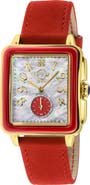 GV2 Women's Bari Enamel with Diamond Dial Leather Strap Watch, 37mm