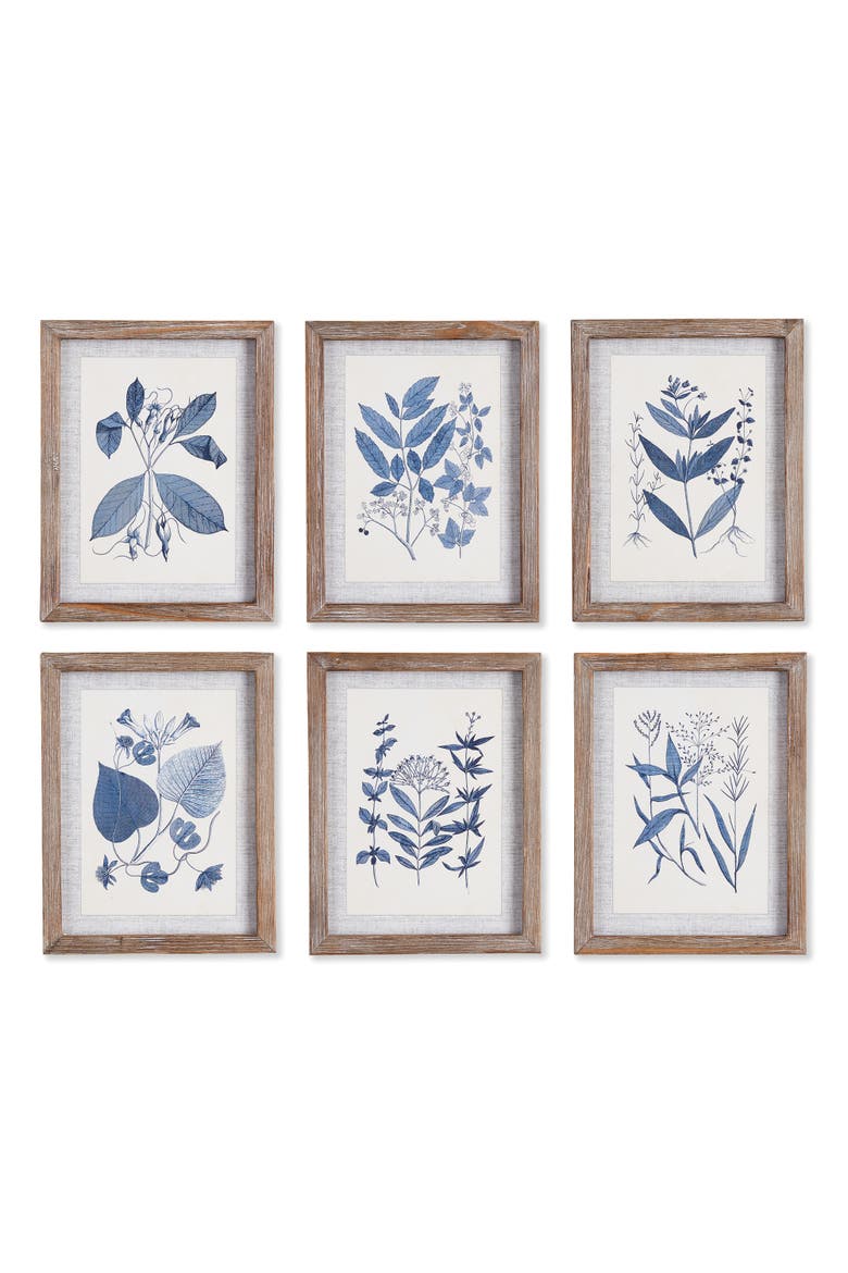 Blue Leaf Petite Prints Set of 6, Main, color, Blue