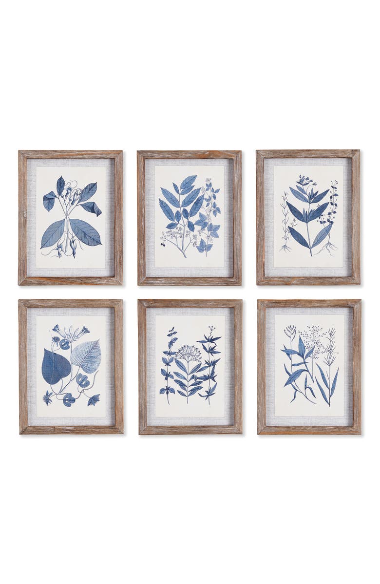 Napa Home & Garden Blue Leaf Petite Prints Set of 6, Main, color, Blue