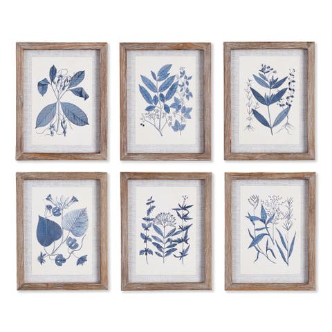 Blue Leaf Petite Prints Set of 6