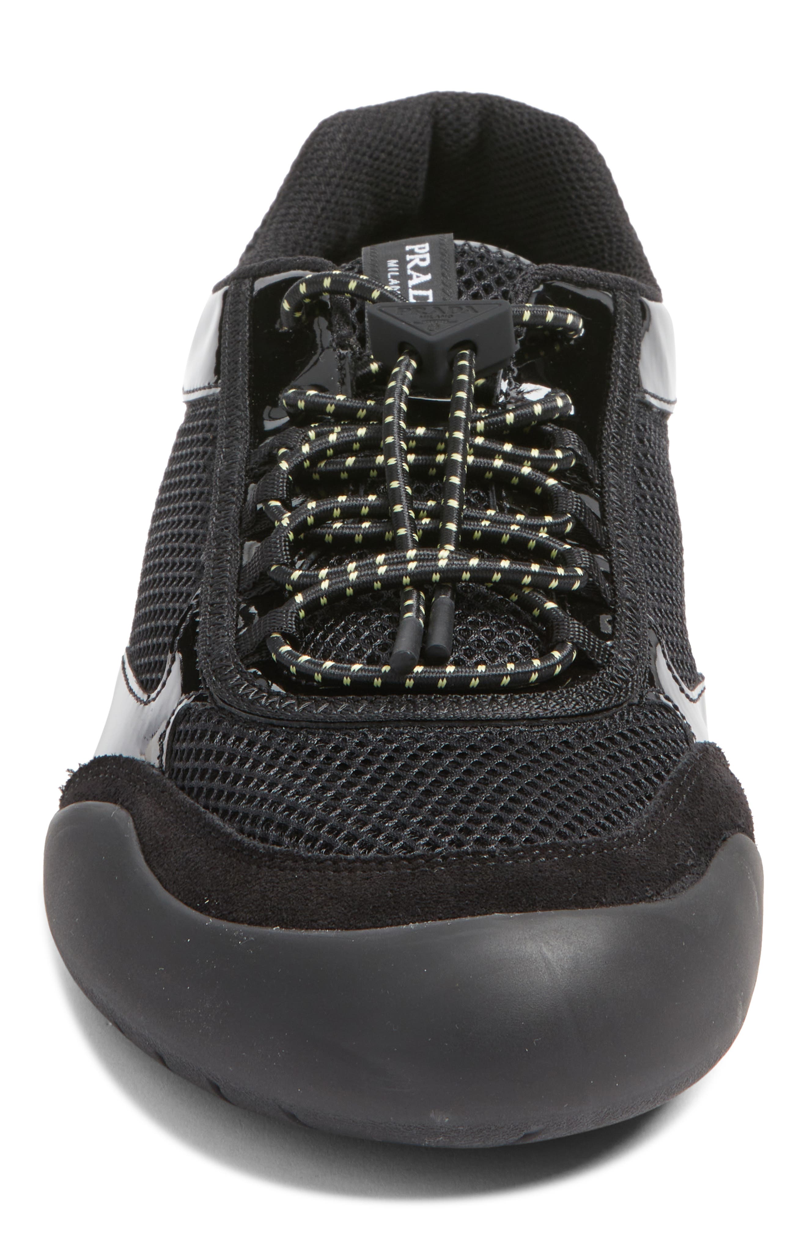 Prada Speedrock Mixed Media Sneaker, Alternate, color, Nero