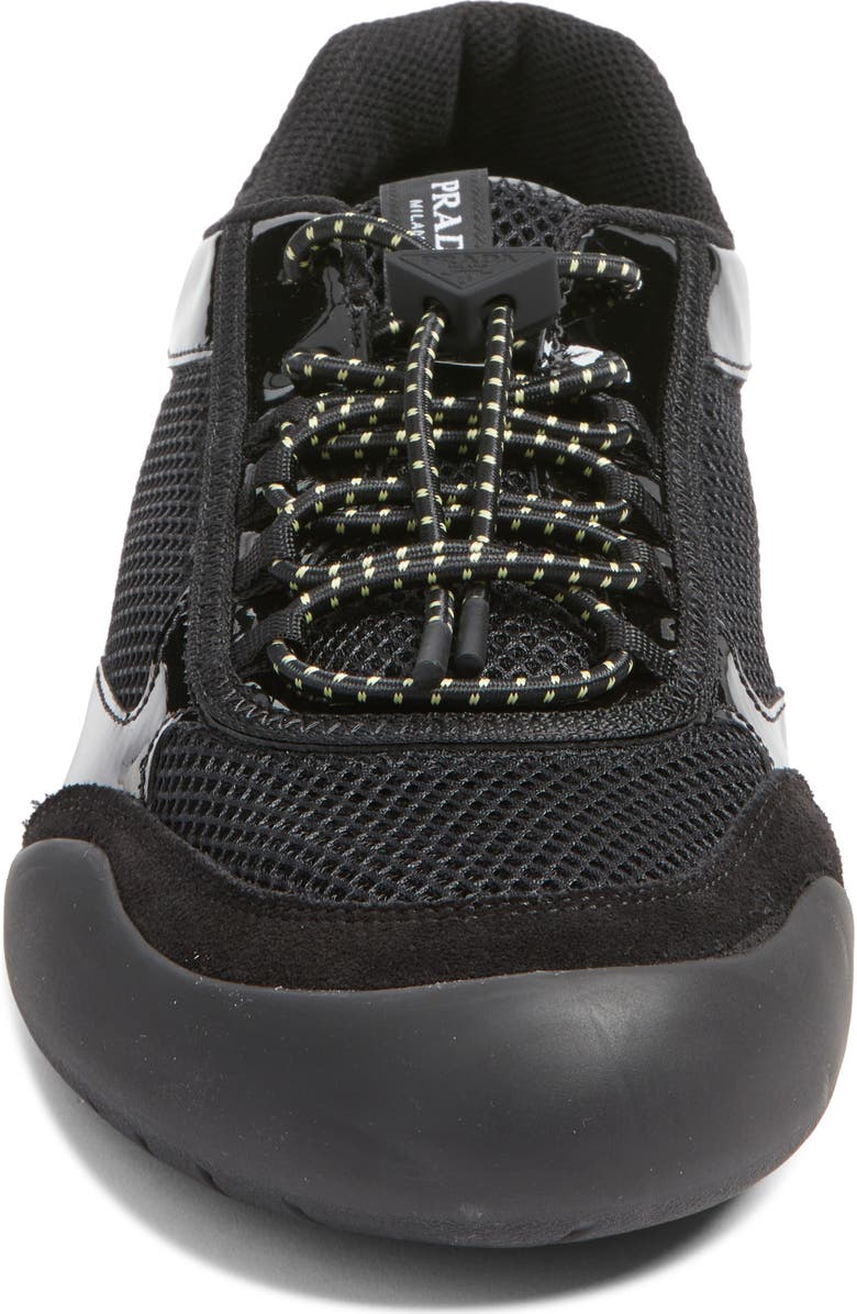 Prada Speedrock Mixed Media Sneaker, Alternate, color, Nero