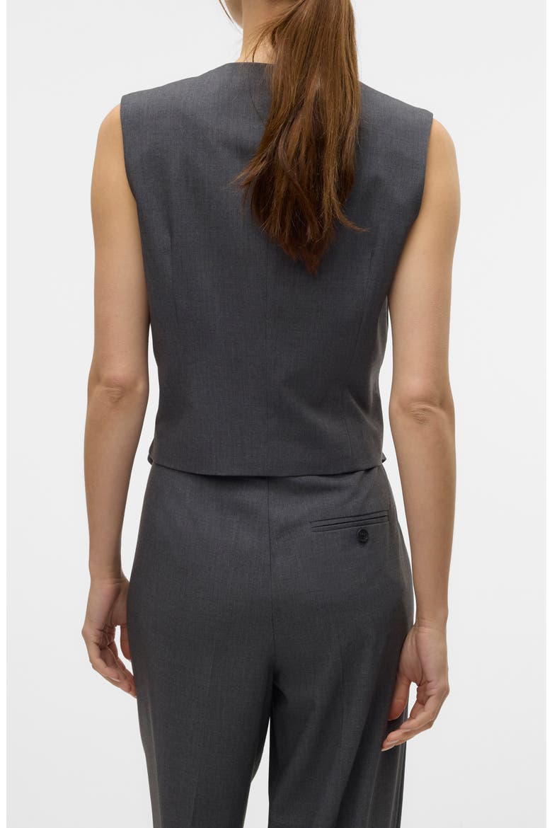Liba Asymmetric Button Waistcoat, Alternate, color, DARK GREY MELANGE