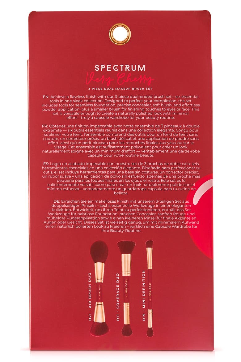 Very Cherry 3-Piece Makeup Brush Gift Set, Alternate, color, RED