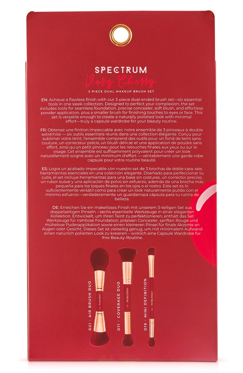 SPECTRUM Verry Cherry 3-Piece Makeup Brush Gift Set, Alternate, color, Red