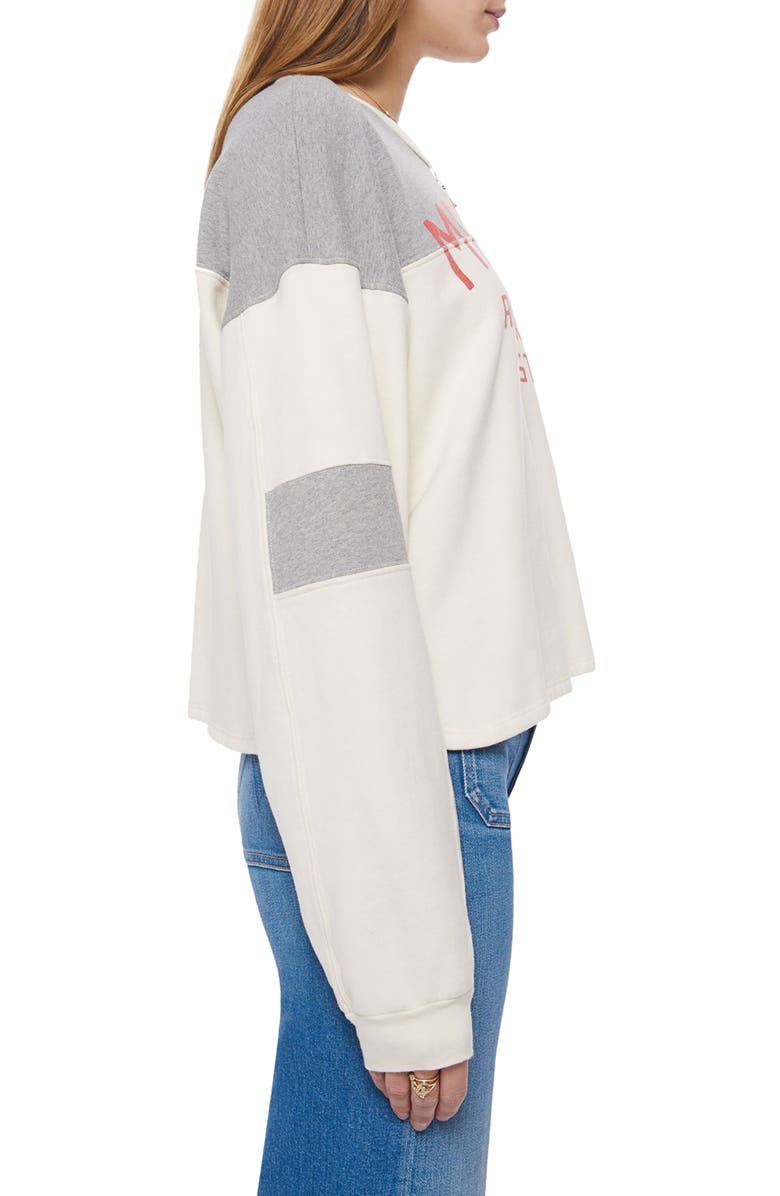 MOTHER The Champ Colorblock Cotton Graphic Sweatshirt, Alternate, color,
