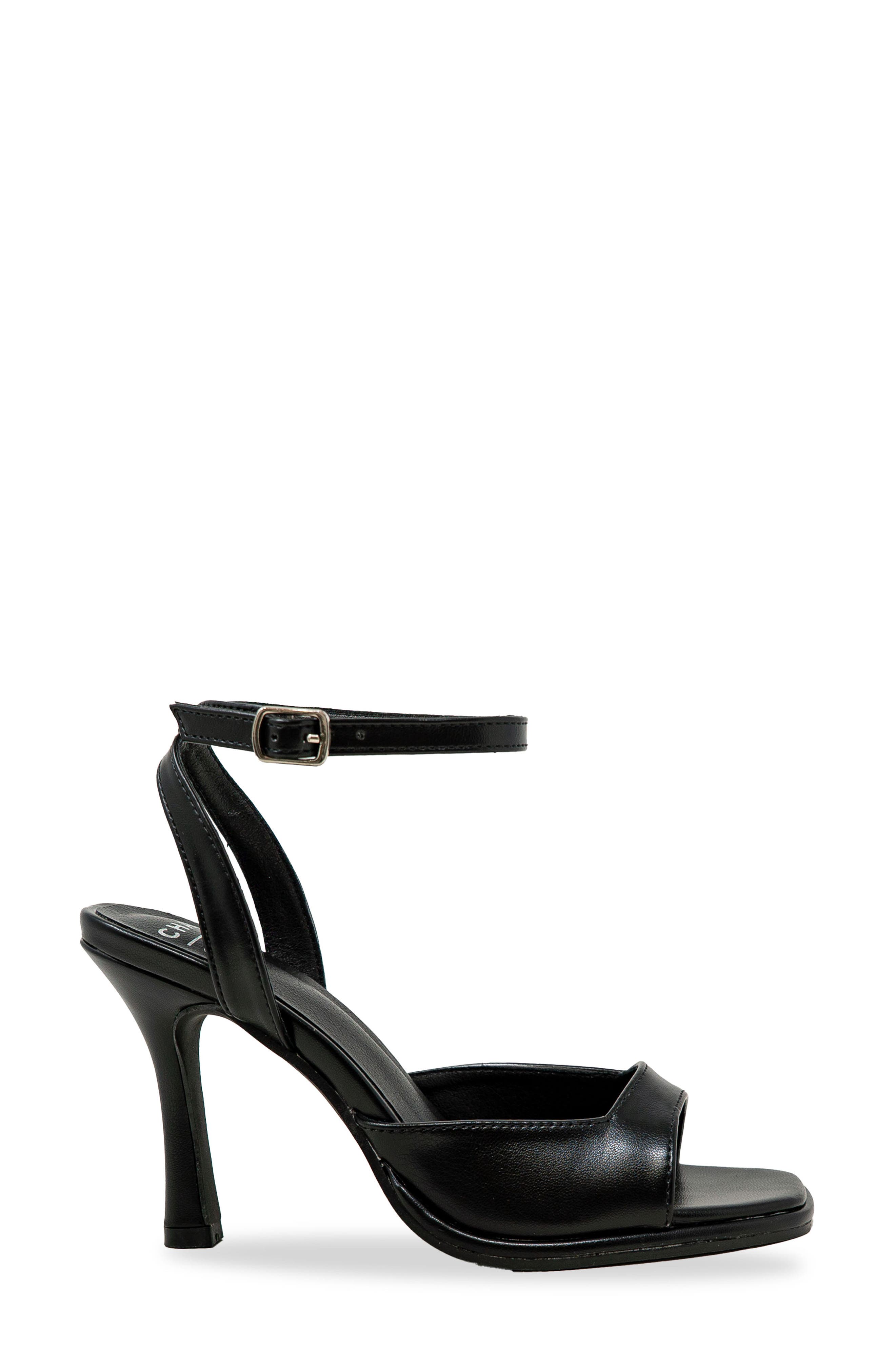 CHASE AND CHLOE Open Toe Ankle Strap Sandal, Alternate, color, Black
