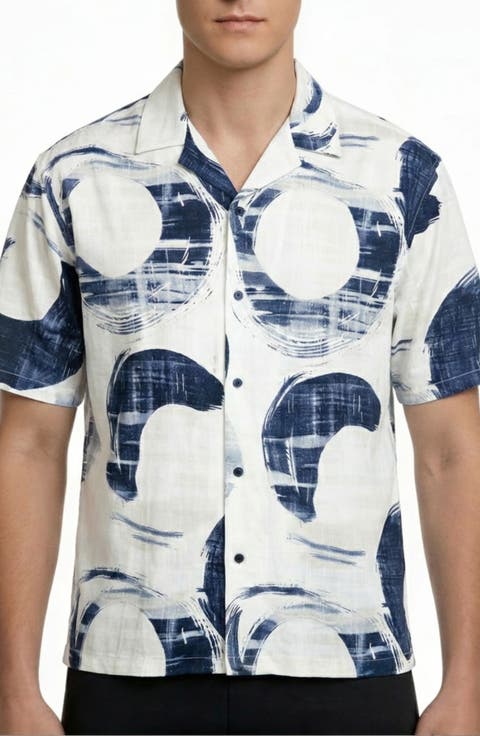 Abstract Print Camp Shirt