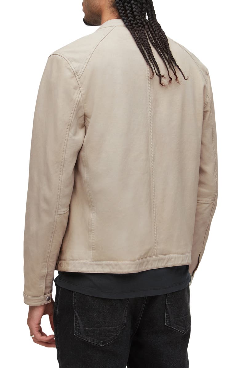 AllSaints Marina Leather Jacket, Alternate, color, Clifftop Taupe