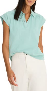 NIC+ZOE Coastal Crinkle Cotton Blend Top