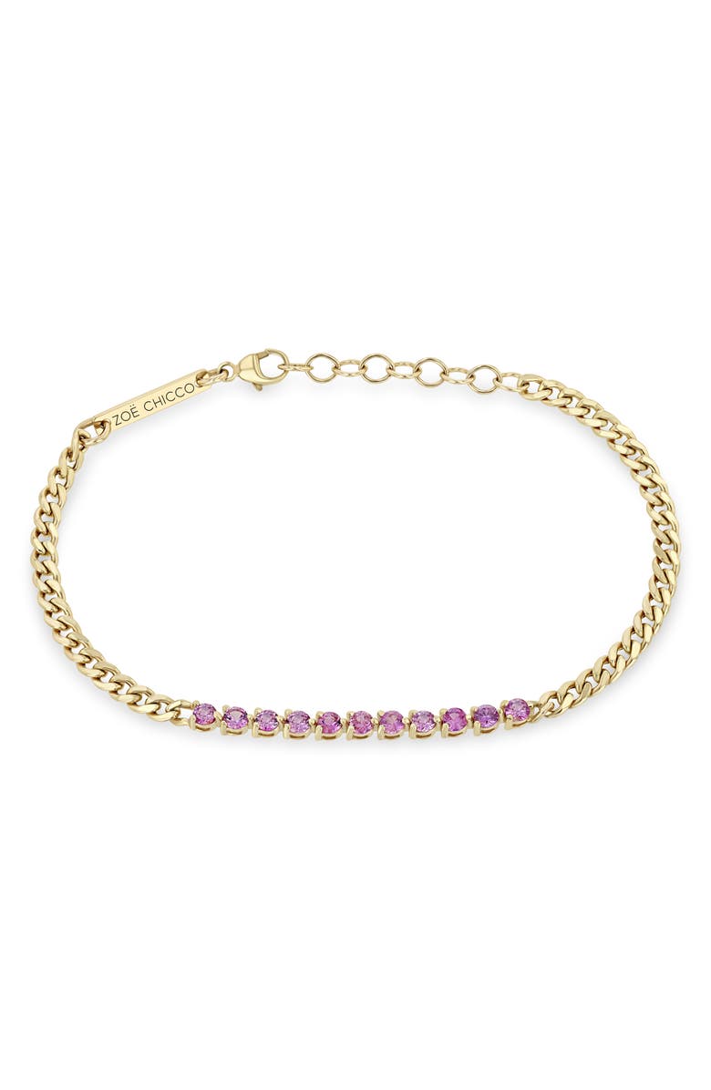 Zoë Chicco Pink Sapphire Tennis Bracelet, Alternate, color, 