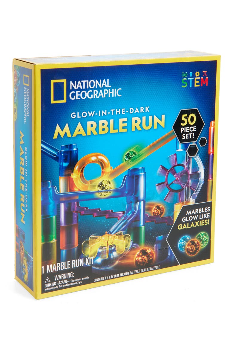 Glow-In-The-Dark Marble Run 50-Piece Kit, Main, color, MULTI