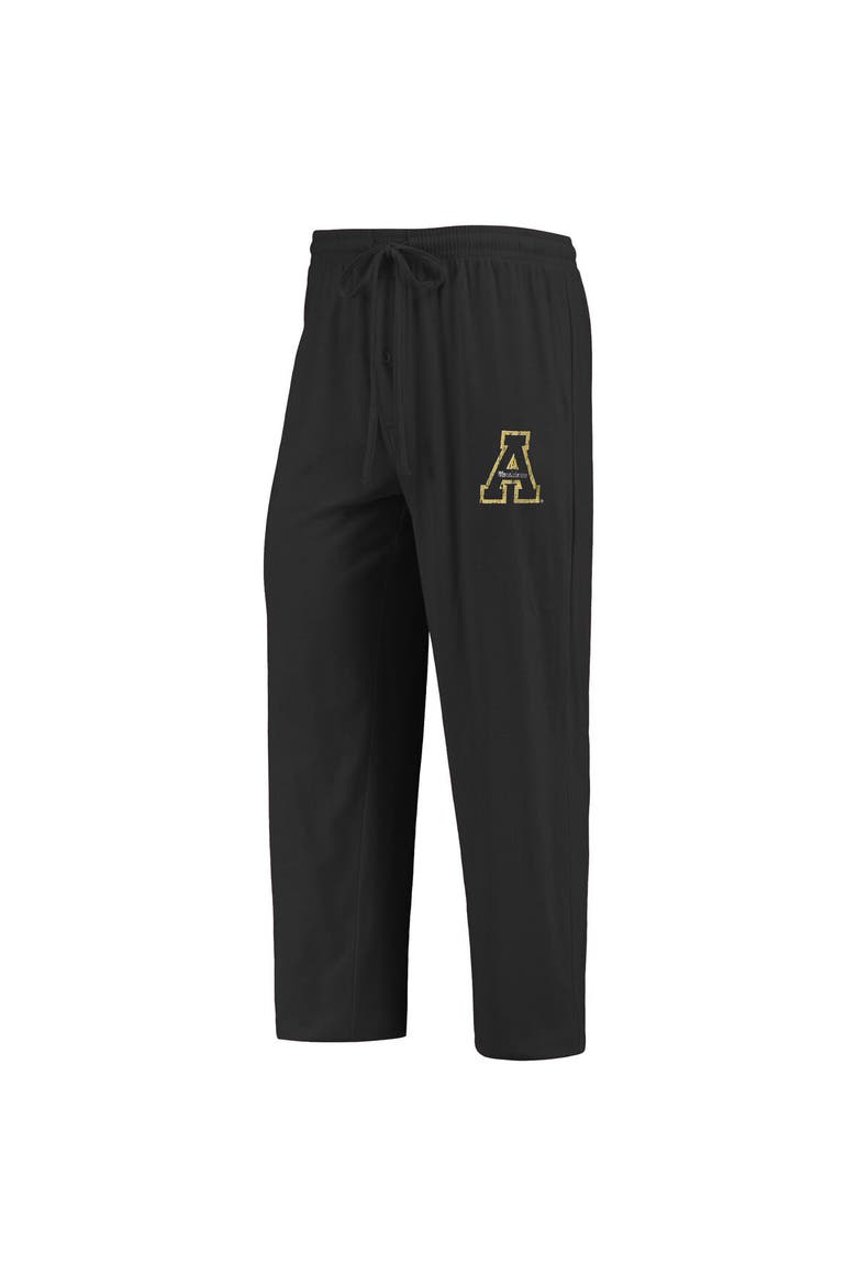 Men's Concepts Sport Black/Heathered Charcoal Appalachian State Mountaineers Meter Long Sleeve T-Shirt & Pants Sleep Set, Alternate, color, Black