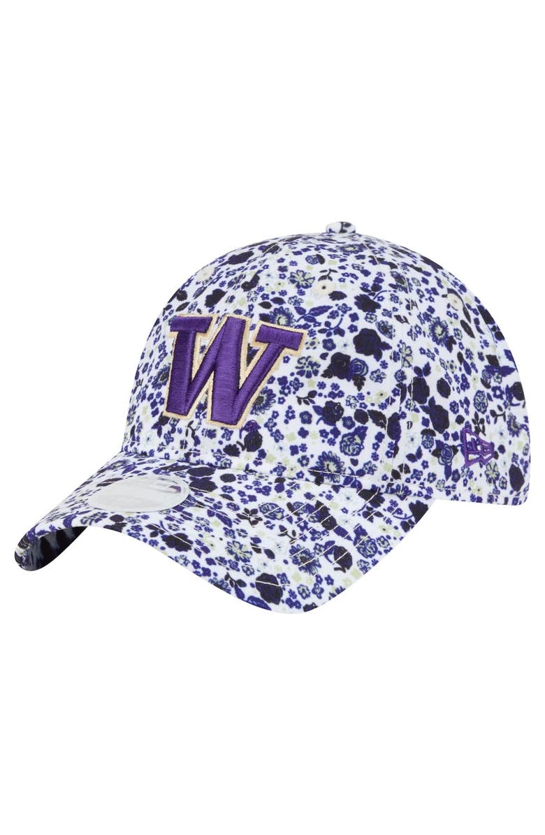 New Era Women's New Era White Washington Huskies Blooming 9TWENTY Adjustable Hat, Main, color,