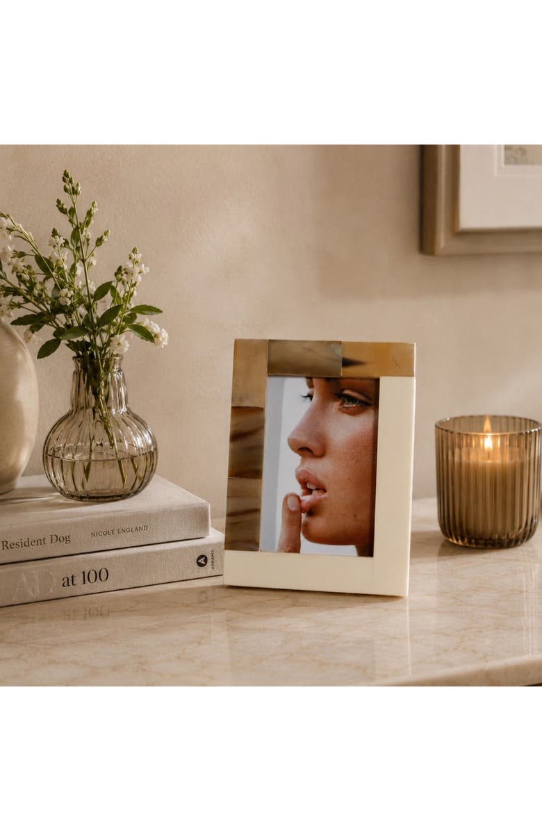 Zodax Inlay 5.75" x 7.75" Photo Frame, Alternate, color, Ivory/ Beige