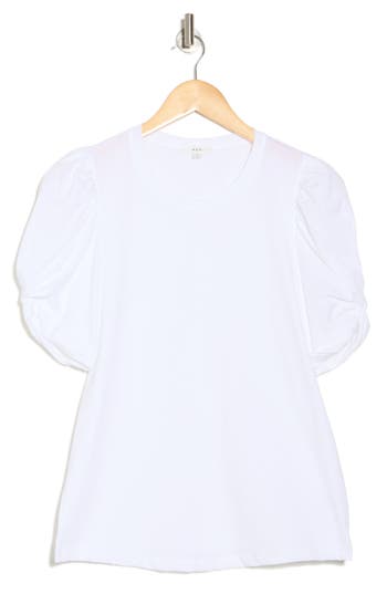 A.l.c . Kati Ruched Puff Sleeve T-shirt In White