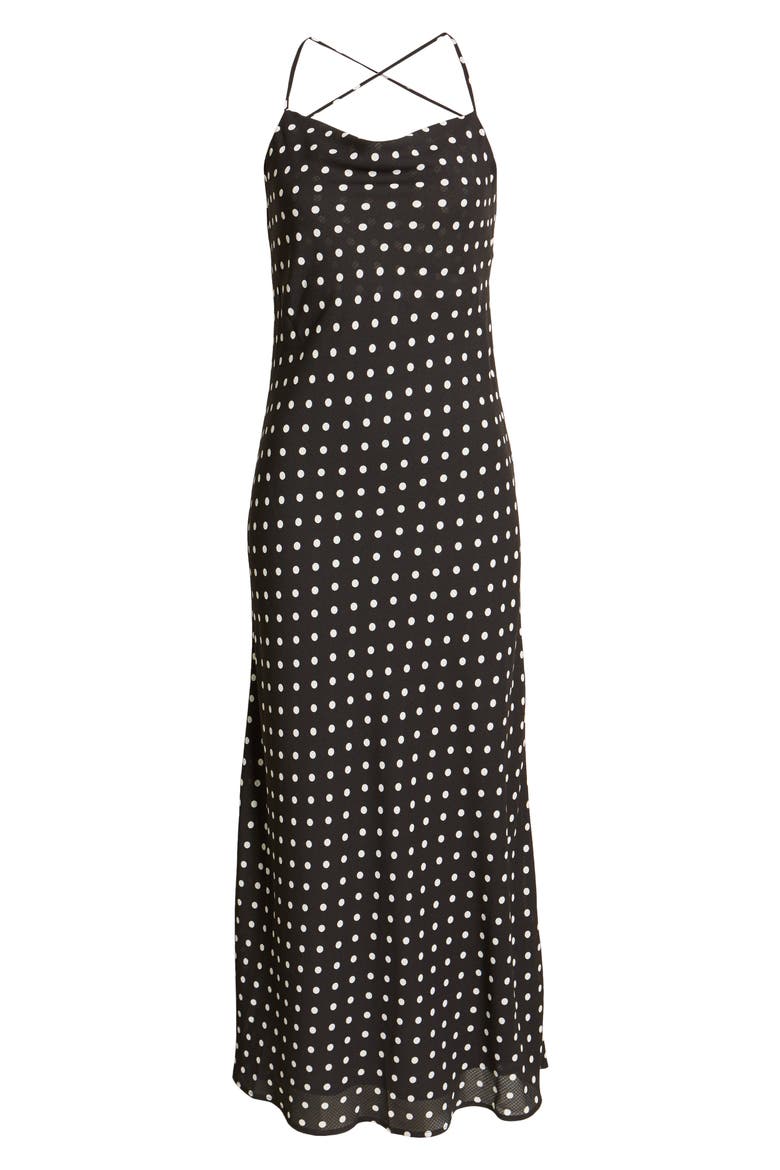 Dot Midi Dress, Alternate, color, BLACK SPOT