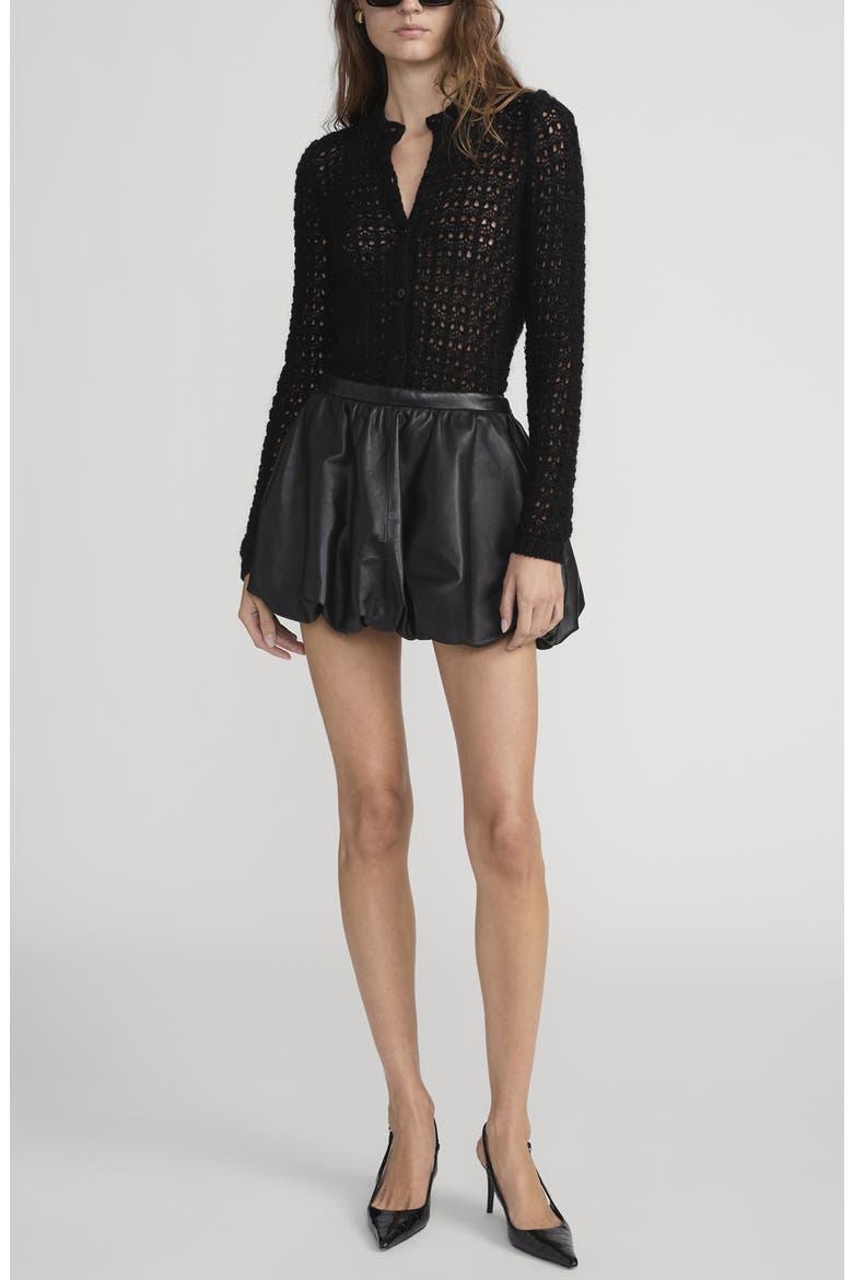 The Open Stitch Wool & Cashmere Cardigan, Alternate, color, BLACK