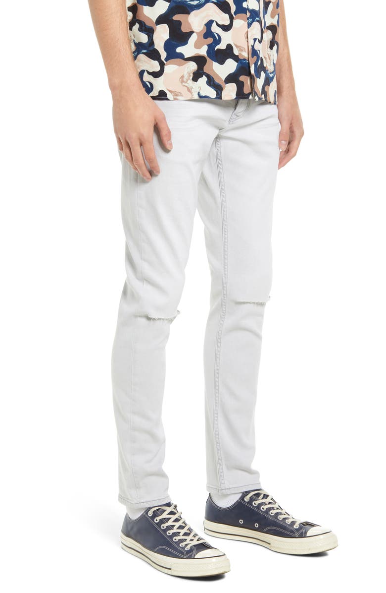 Topman Knee Rip Stretch Skinny Jeans, Alternate, color, 