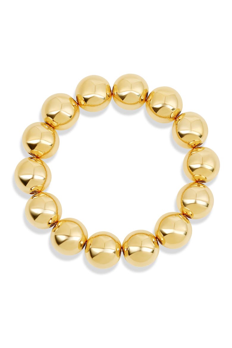 Beaded Ball Stretch Bracelet, Main, color, GOLD
