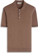 Bugatchi Wave Stitch Cotton Knit Polo