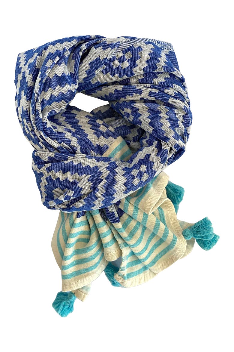 Merida Turkish Towel / Blanket - Blue, Alternate, color, Blue