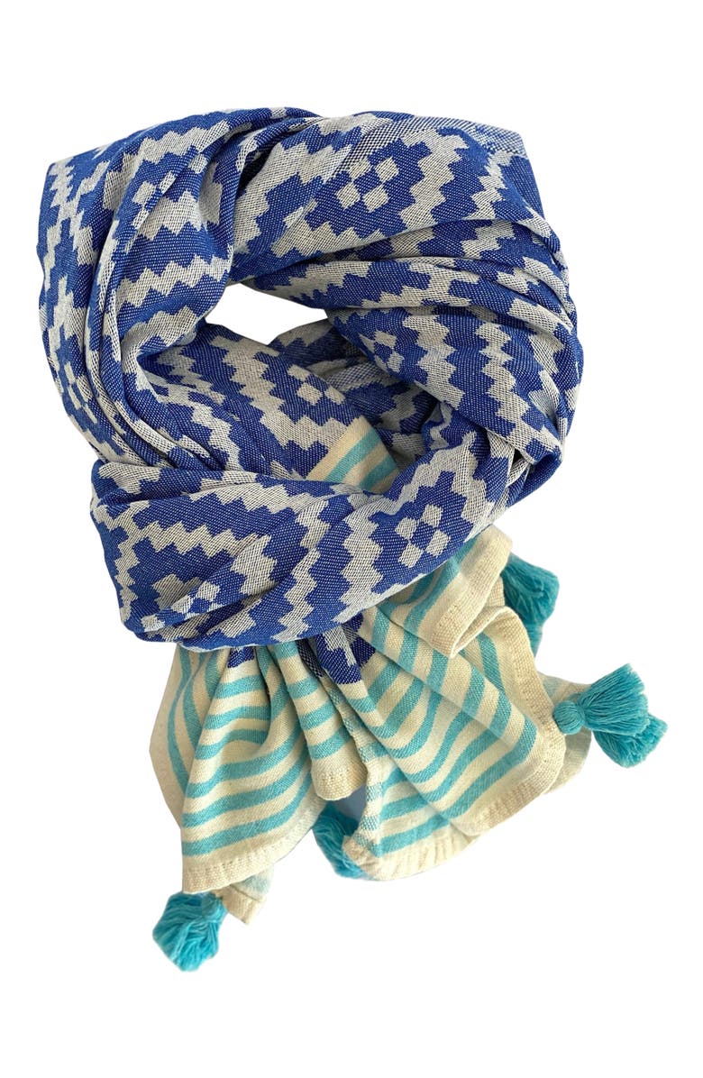 Eco Hilana Merida Turkish Towel / Blanket - Blue, Alternate, color, Blue