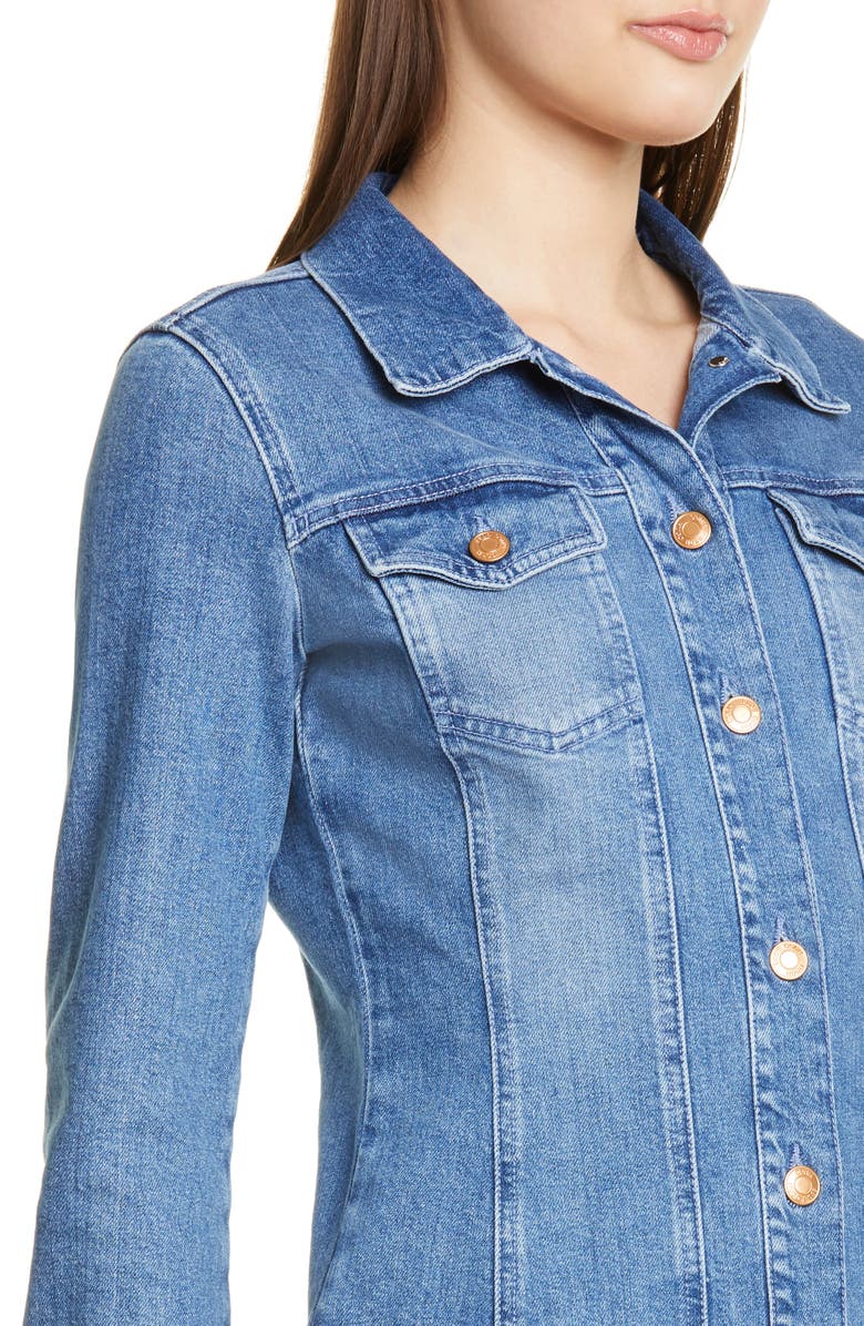 HUGO Long Sleeve Denim Minidress, Alternate, color, 