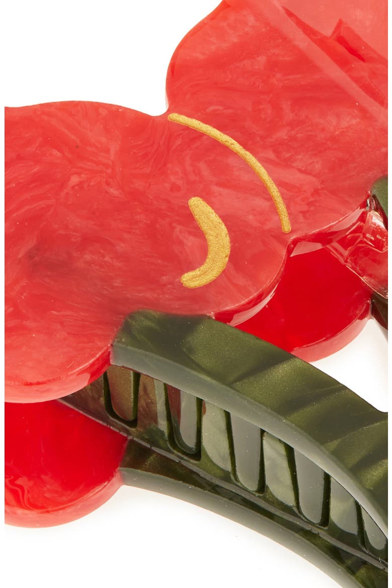 Cherry Heart Claw Hair Clip, Alternate, color, RED