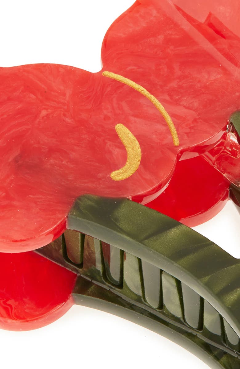 Solar Eclipse Cherry Heart Claw Hair Clip, Alternate, color, Red