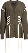 Simone Rocha Lace-up Merino Wool Blend Cardigan