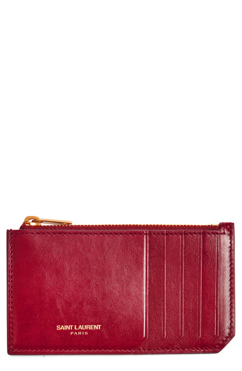 Saint Laurent ZIPPED FRAGMENTS CC, Main, color, Dark Ruby
