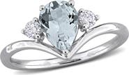 Julianna B. Aquamarine & Diamond Engagement Ring 14k