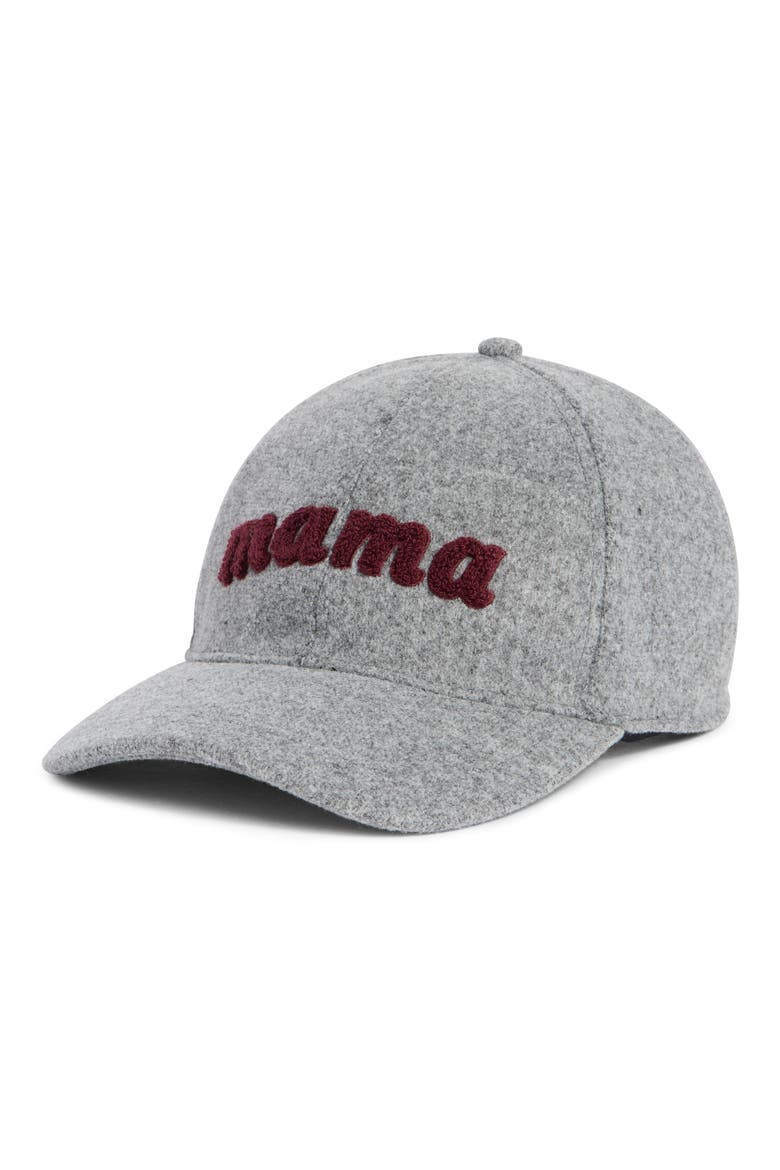 'Mama' Chenille Patch Baseball Cap, Main, color, GREY