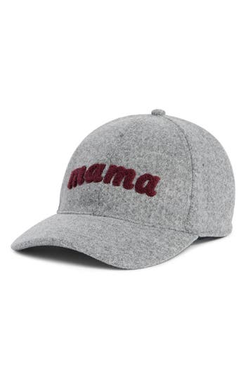 David & Young 'mama' Chenille Patch Baseball Cap In Gray