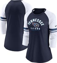 Nike Women's Nike Navy Tennessee Titans 3/4-Sleeve Lightweight Raglan Fashion T-Shirt