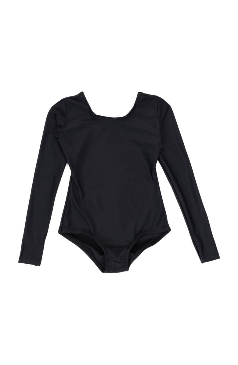Leveret Girls Long Sleeve Leotard, Alternate, color, Black