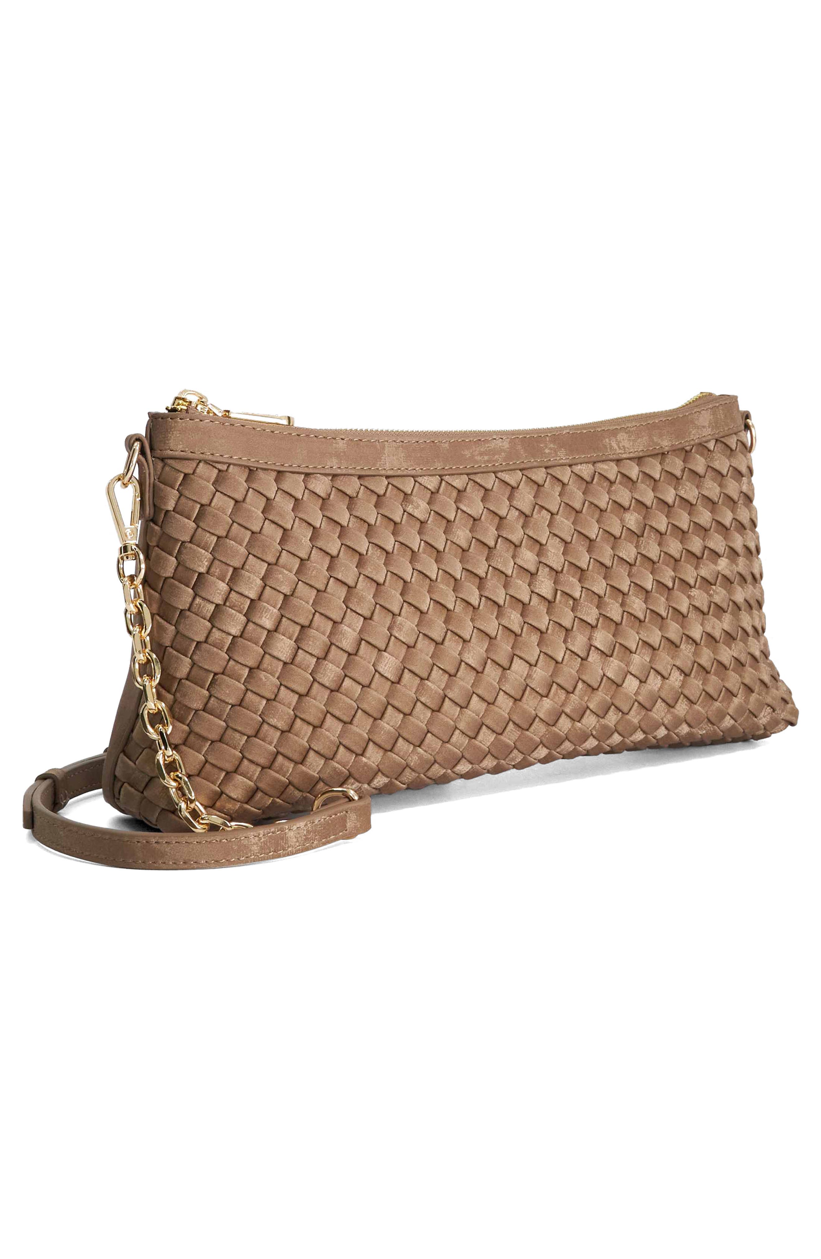 Dune London Earlington Small Zip Shoulder Bag, Alternate, color, Bronze