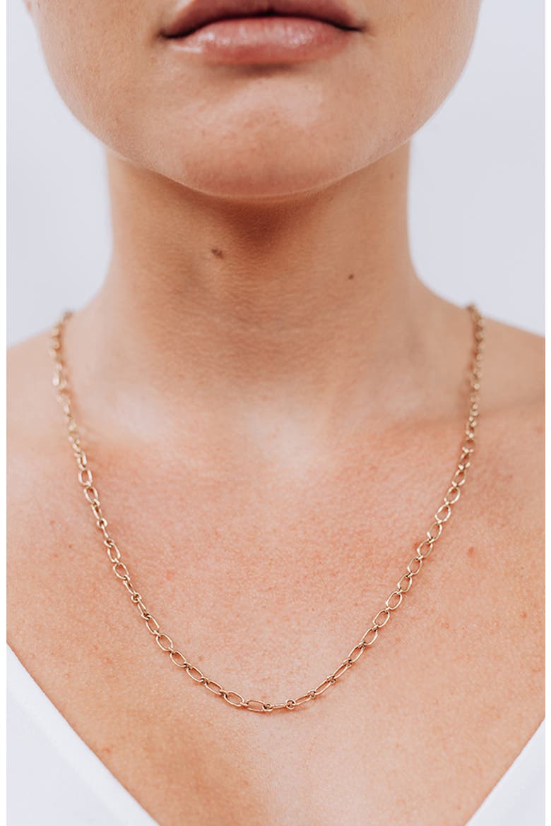 Rectangle Link Chain Necklace, Alternate, color, YELLOW GOLD