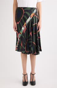Dries Van Noten Sibanna Print Pieced Skirt