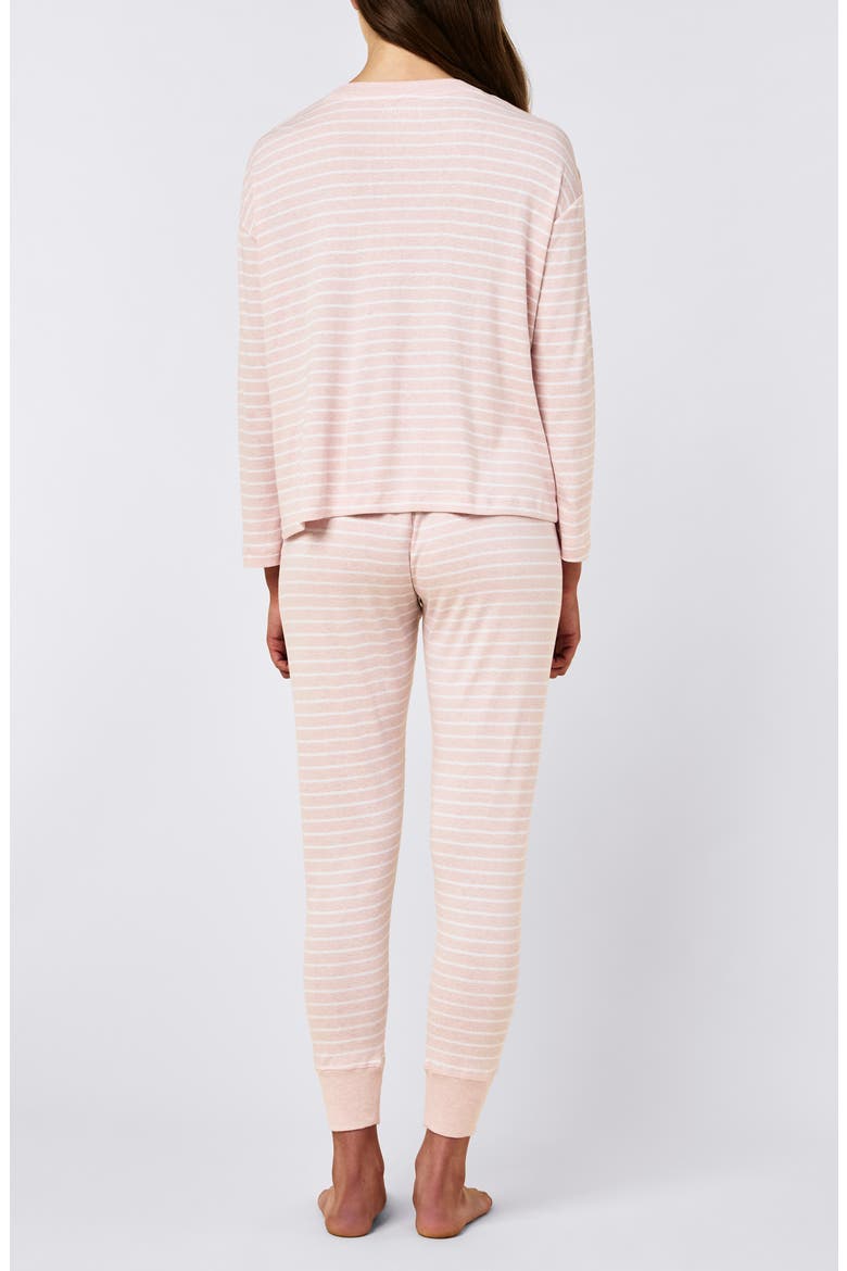 Pia Long Pajamas, Alternate, color, PAPINELLE PINK/ CREAM