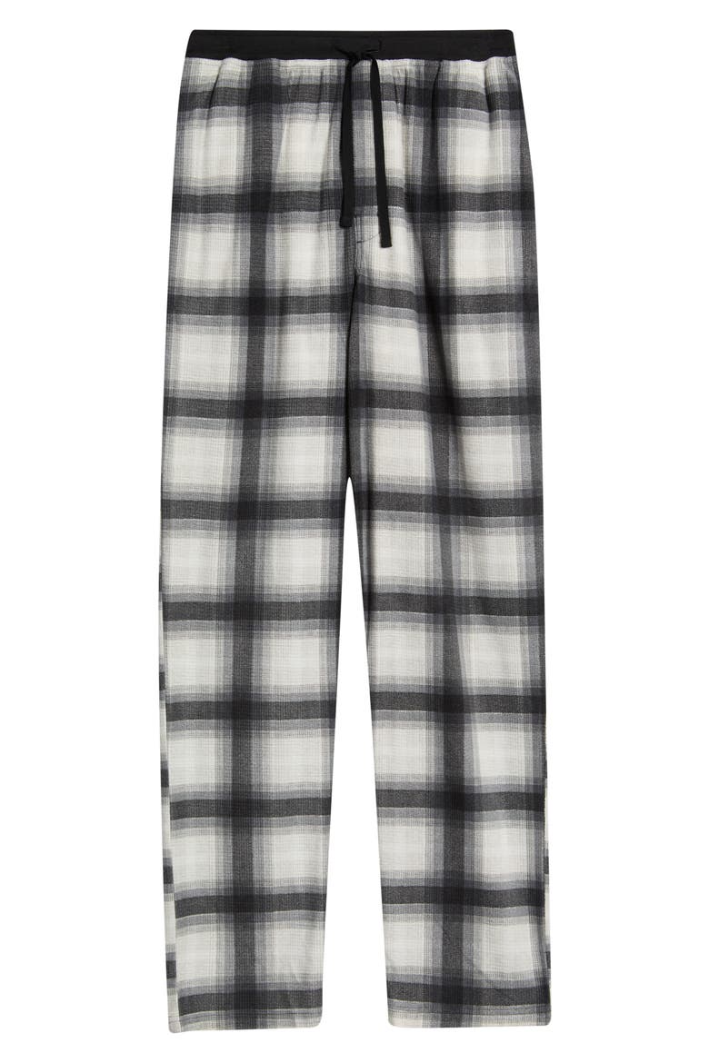 Textured Microfleece Lounge Pants, Alternate, color, BLACK