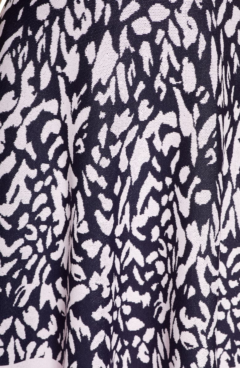 Eliza J Print Sleeveless Fit & Flare Sweater Dress, Alternate, color, 