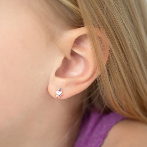 Shop In Season Jewelry 14k Pastel Unicorn Earrings In Pink